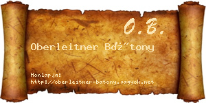 Oberleitner Bátony névjegykártya